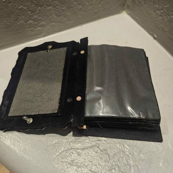 Pewter Picture Frame with Black Velvet Photo Album 5"x 7" - Picture 2 of 6